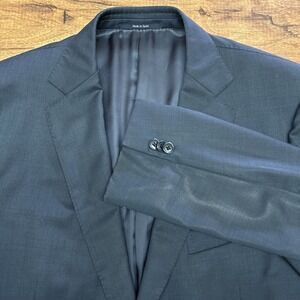 Ermenegildo Zegna Mens US 44 All Seasons Wool Mila Blazer Blue Tic Weave READ